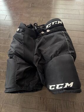 YT CCM Black Ice Hockey Pants with White Logo